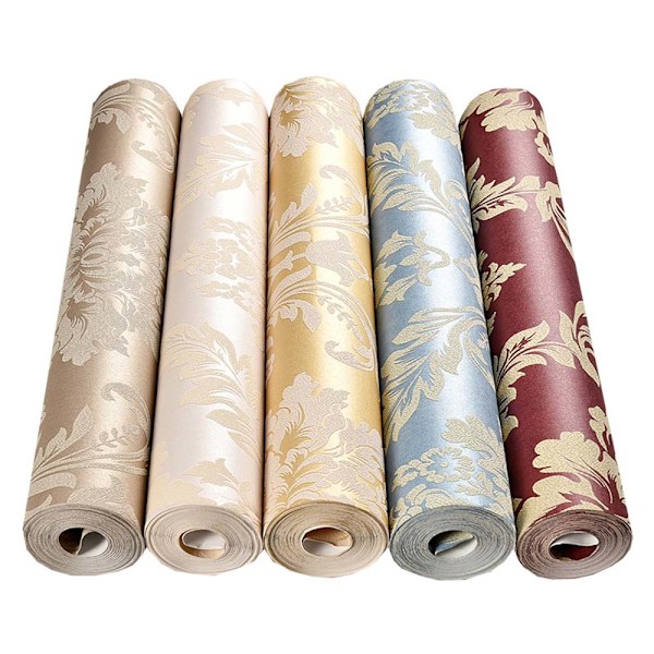 0,53M×9,5M 3D europeisk stil Tapet Non Woven Moderne Tapet for TV i Stue Soverom Bakgrunn Gull Gul
