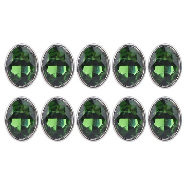 10 kpl Kynsistrassi 10x14mm Soikea Kynnetön Reunustus Irrotetut Vaatteet Laukut Kengät Hatut Käsinommellut Tarvikkeet (Vihreä)