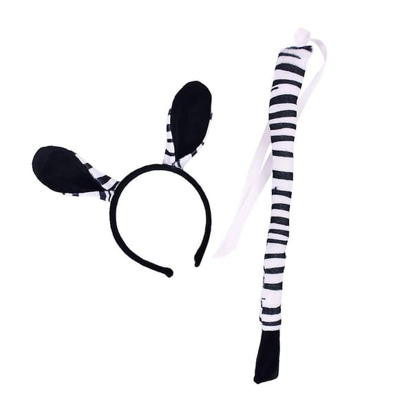 Zebra Giraff Öron Pannband Svans Set Djurkostym Set för Cosplay Giraffe