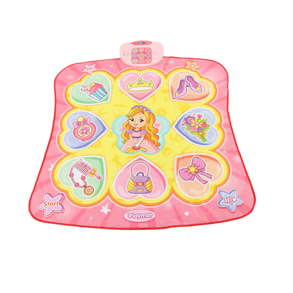 Kid Cartoon Mönster Dansmatta Barn Volym Justerbar Elektronisk Musik Dans Lekmatta Leksak för Home Princess