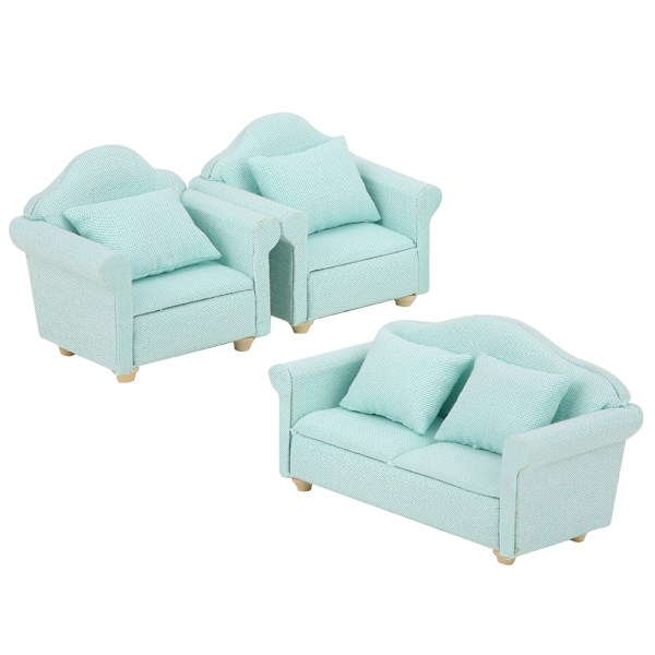 3 stk 1:12 Mini Dukkehustrukket Sofa Pute Sett Tilbehør Rommøbler ToyMatcha Farge