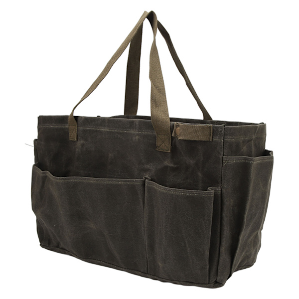 Canvas Pot Bag Vanntett, slitesterk Stor kapasitet Komfortabelt grep Canvas Bag for Camping OD Grønn