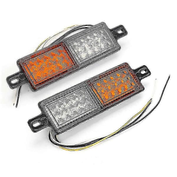 2X Universal 30 LED frontblinklys, bullbar, sidemarkeringslys, 10-30V parkeringslys Amber  White