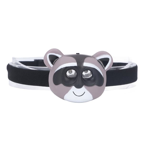 Kids Headlamp Raccoon Appearance 2 Light Modes Lightweight Battery Powered Plastic LED Headlight for Children