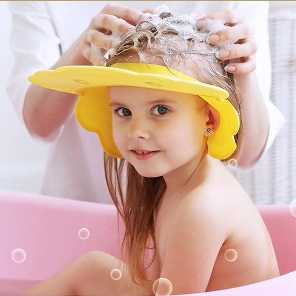 Baby Shower Justerbar Shampoo Vask Hårbeskyttelseshat Vandafast Hørebeskyttelse Badehat