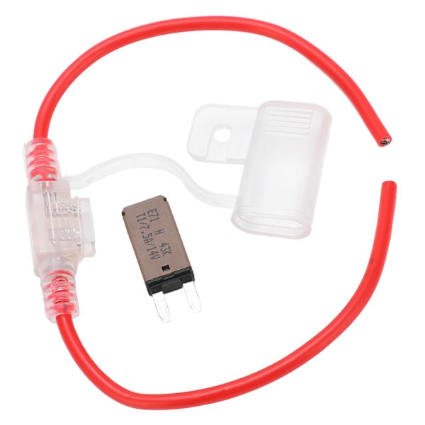 12AWG Sikringsholder Transparent Vandtæt med Automatisk Nulstilling Bryder til Bil Yacht RV Truck 32V