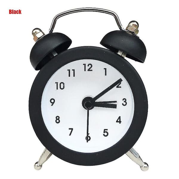 Väckarklocka Lilone Twin Bell High Kompatibel med tunga sovare Sovrum Ljusgul Mini[LD] Black