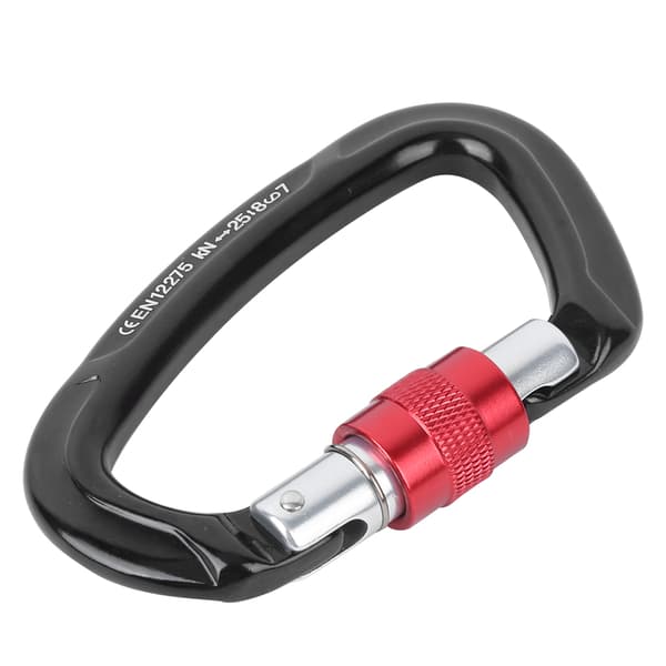 Outdoor Aluminum Alloy D-lock Hammock Backpack Cable Loop Mountaineering Carabinerblack