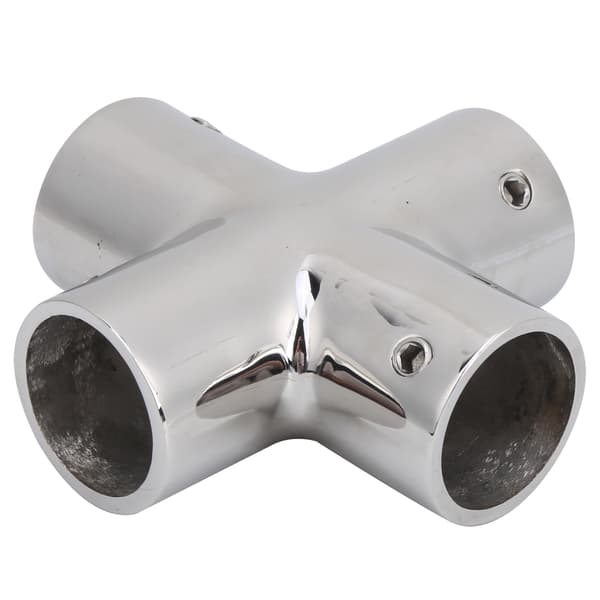 MJS015 Rustfrit Stål Stuksvejsekryds 4-vejs Splitter Rørfittings Bådtilbehør 25MM