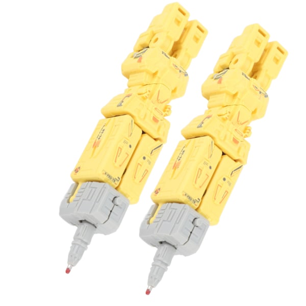 2 stk. Transformerende Robotpen Deformation Robotpen Blyant Demonterbar Student Study Stationery Gul