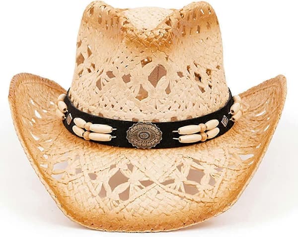 Stråcowboyhat til kvinder og mænd med formbar skygge, western cowboyhat Parent