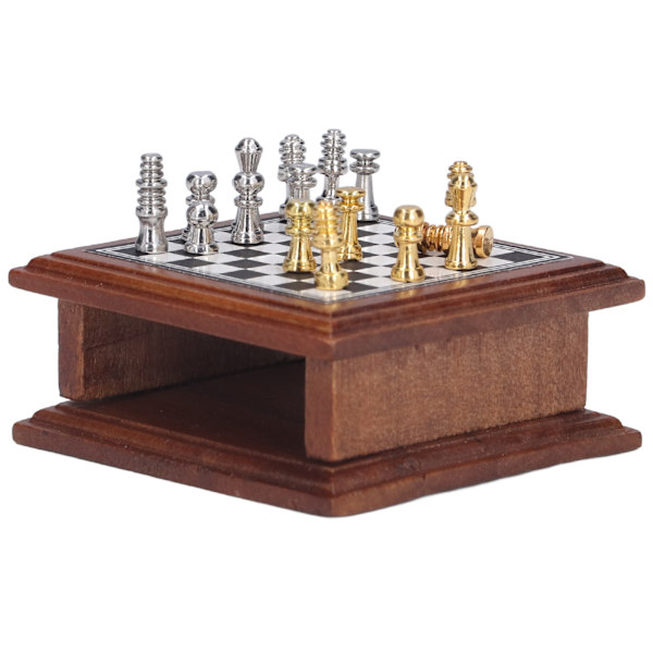 Miniatyrschackset 1:12 Dockhus Utsökt minischackset Heminredningspresent