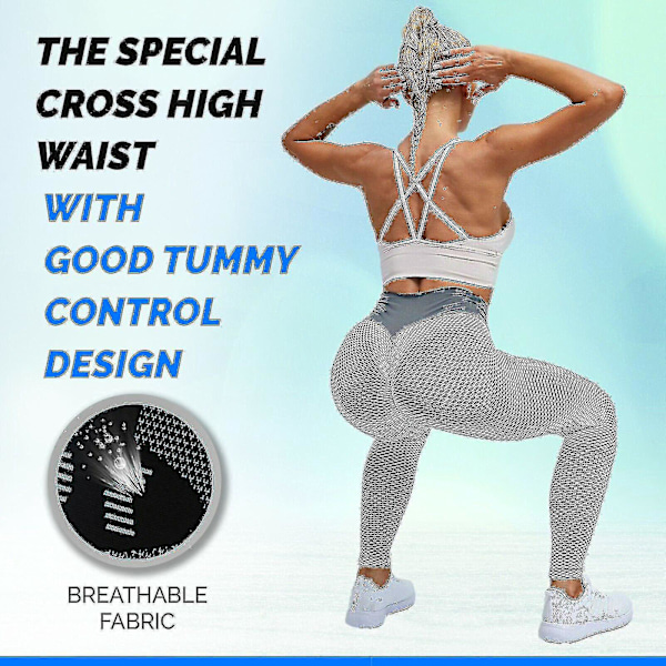 Gröna Anti-cellulit Butt Lift Yoga Leggings för kvinnor, 2XL