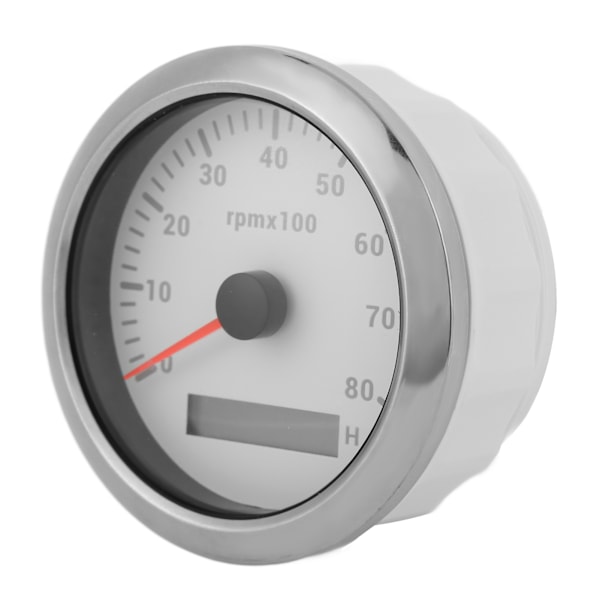85mm 0‑8000RPM Turntæller 7 Farver Baggrundsbelysning IP67 Vandafvisende Pegefingertype til Båd Marine RV 9‑32V Hvid