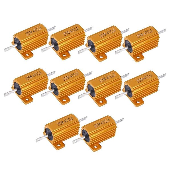 10 stykker 25W aluminiumbeklædte trådviklede effektmodstande 47 ohm værktøjsuniversal[LD]