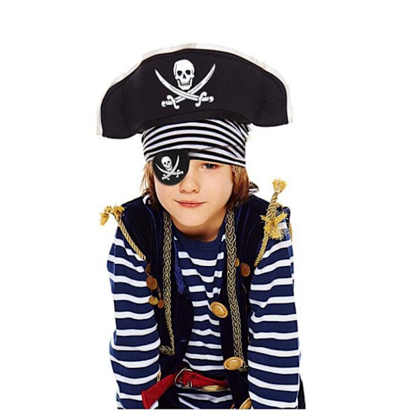 6 stk Piratøye-lapper Filt Ett Øye Skjelett Kaptein Øye-lapper for Halloween Jul Pirat Temafest