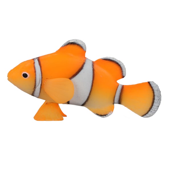 Silikon kunstig flytende klovnefisk glødende effekt Akvarium flytende klovnefisk dekorasjon med sugekopp oransje