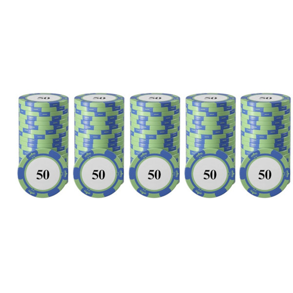 20 kpl Pokeri-sirusetti Selkeät suuret numerot Ammattimaiset pelimerkit lautapeleille 50