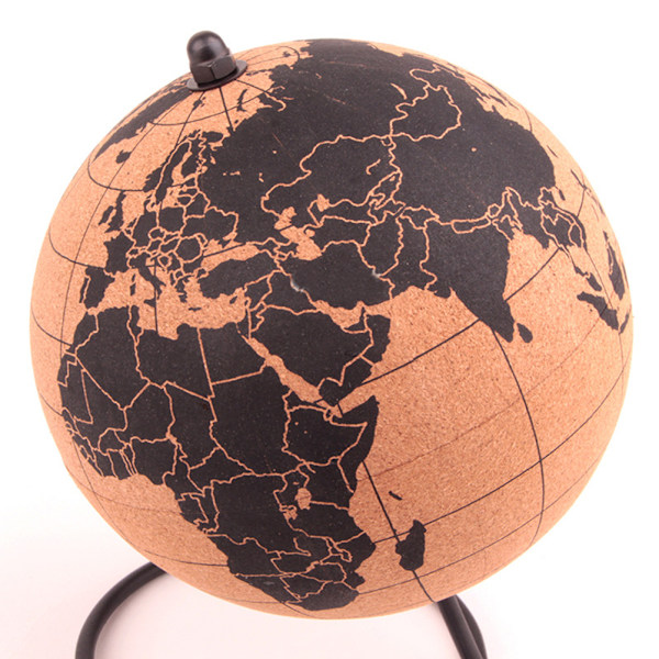 Kork Træ Roterende Globe Kort Hjemmekontor Dekoration Verdenskort Geografi Kort Glober