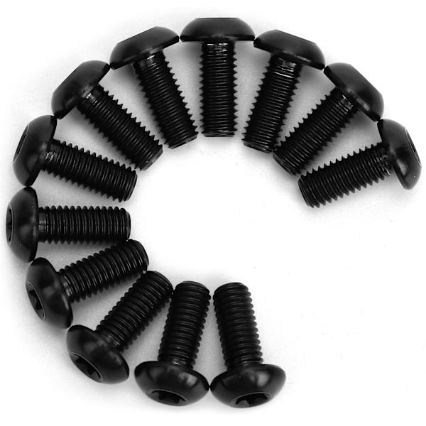 12 stk. Cykel Skivebremse Rotor Skruer Titanium Legering Cykel Skrue Tilbehør M5x12mm Sort