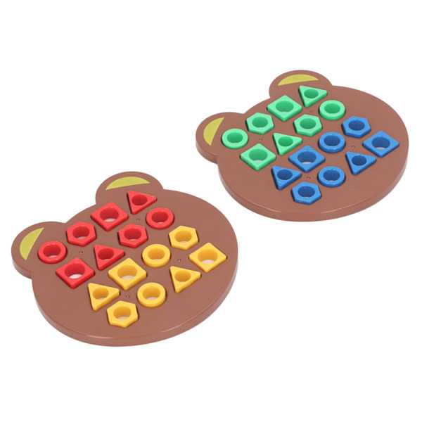 2PCS Geometry Pusselbrädor Geometrisk form Snabbmatchningsspel Barn Sensorisk pedagogisk leksak för 2 spelare