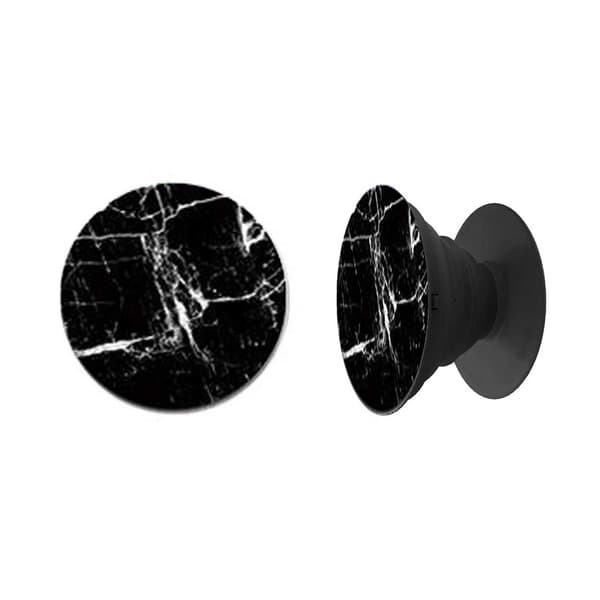 Sort Marmor Knap til Mobiltelefon - Greb Holder Stativ sort black