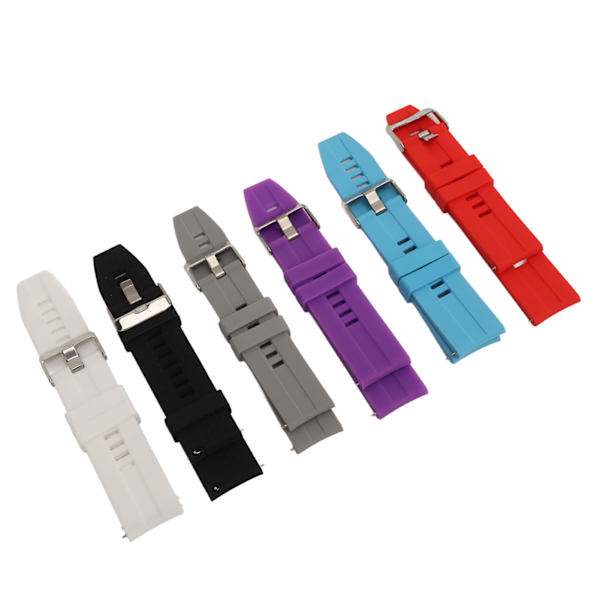 6ST Smarta klockarmband för män Kvinnor Silikon 22mm Quick Release Watch Ersättningsremmar för GT2 GT3 Svart Vit Grå Röd Lila Blå