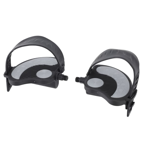 2 stk. motionscykelpedaler med stropper PP PVC rustfrit stål Universal justerbare motionscykelpedaler Clips til hjemmegymnastikcykling