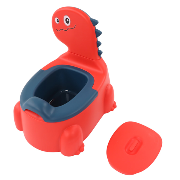 Babypotta Förtjockning Ergonomisk modern tecknad dinosaurieutbildning Pottoalett med gummibas för barn Småbarn Röd