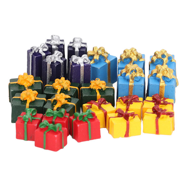 25 st Dockhus julklappslådor Harts 5 färger Pedagogiska mini juldekorationer för 1:12 dockskåp