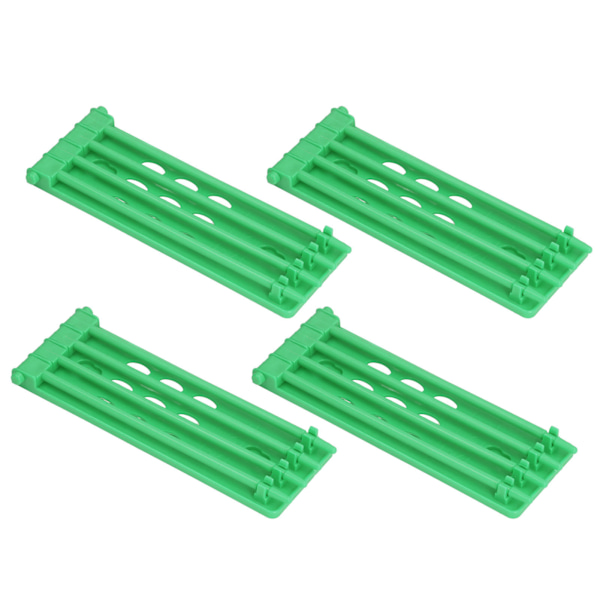 4 stk Duebenring Stativ 4 Kolonne Design Stor Kapacitet Væghængt Sikker Holder Plast Papegøje Benring Holder Grøn