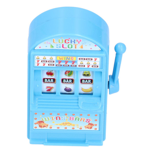 Minispelautomat Toy Lightweight Lucky Slot Machine Bank med snurrande rulle för Creative Festival GiftBlue