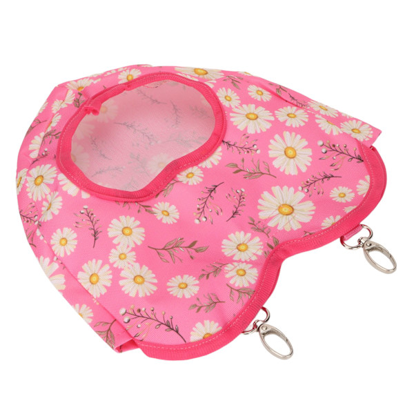 Kaninfoderpåse Hängningstyp Stor kapacitet Daisy Pattern Rosa hjärtformad utloppsmatarpåse för smådjur