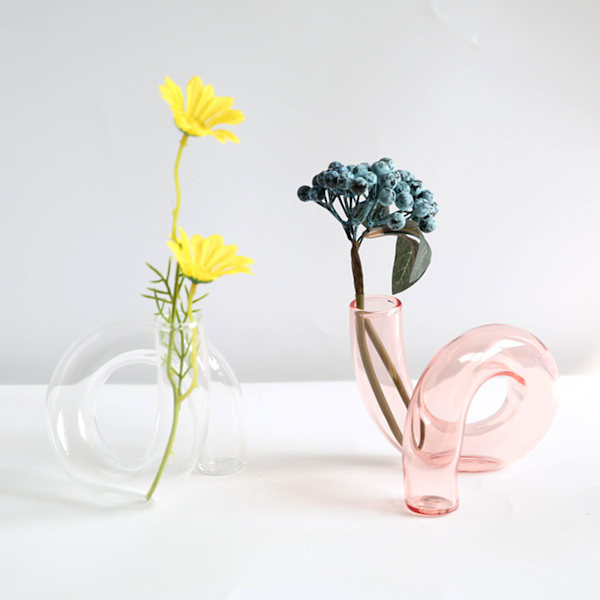 Glasvas Oregelbunden Hollow Out Elegant modern vas för vardagsrumskontor matbord