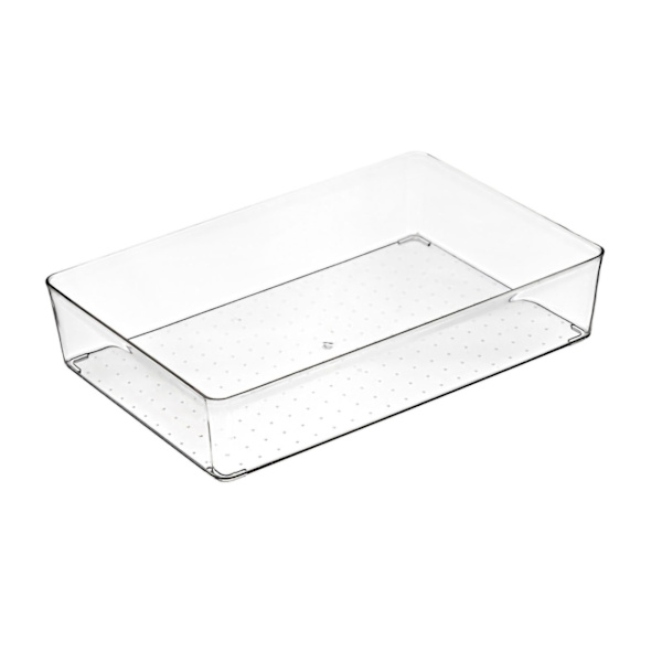 Drawer Storage Trays Durable Transparent Plastic Drawer Storage Box for Kitchen Large Square Box