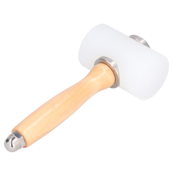 Lær Carving Hammer Nylon DIY Håndlaget Leathercraft Hammer Trehåndtak Stempling Verktøy (Primær Farge Håndtak Dobbelt Hode)