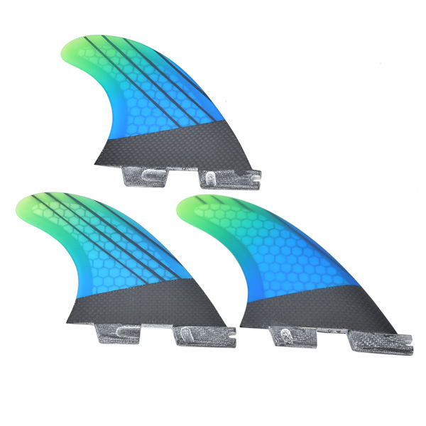 Glasfiber FCS2 Snygg blågrön gradient surfbräda svansfena Flexibelt surftillbehör