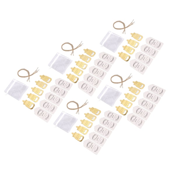 24 set Nappflasköppnare Zinklegering Söt Nappflaskformad Flasköppnare Baby Shower Returpresent till Baby Shower Party Golden