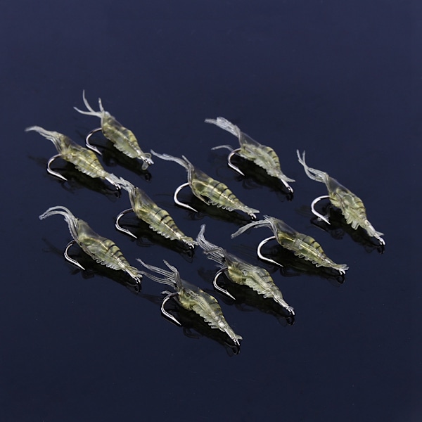 10 stk Rekesimuleringsmyk agn Krok Tackle Base Fiske Lokker