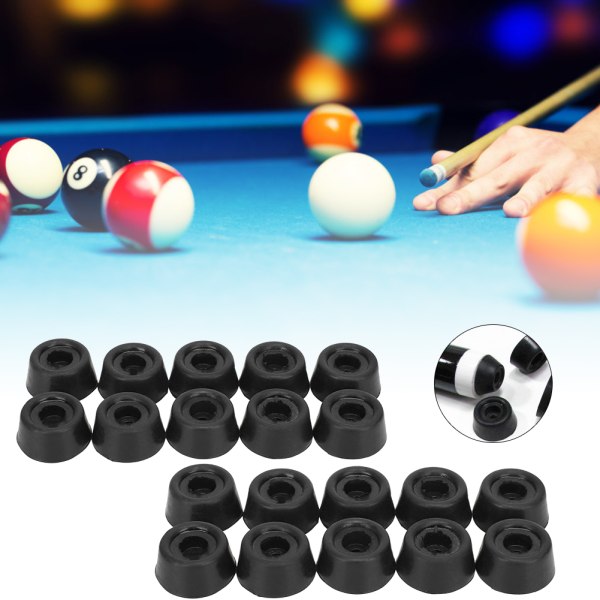 20ST Slitsterkt Gummi Biljard Pool Cue Bunn Hale Beskyttelsesetui Snooker Stick Beskytter Tilbehør