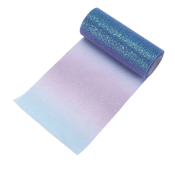 Regnbågsglittertyll Lång Flexibel Utsökt Bekväm Praktisk Bred Användning Glittrande Tyll för Bröllopsfest Gradient Blå