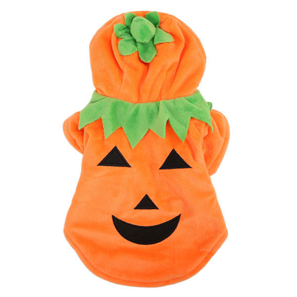 Halloween pumpa hundkläder Söt varm hunddräkt för medelstora hundar Höst Vinter Orange XL