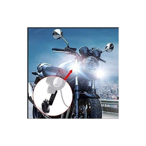 Sæt med 2 gaffelrørsklemmer til motorcykel, horisontal/vertikal installation, LED-stangmontering