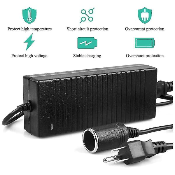 Biladapter Strømkonverter AC-adapter DC 110V / 220V til 12V 10A strømadapterkonverter EU Plus