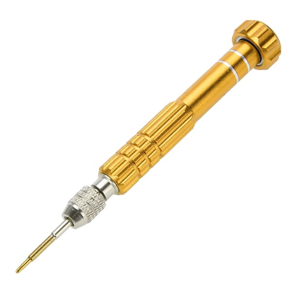 Screwdriver Handle with 5 Precision Bits Phone Glasses Watch Repair Tool Kit (Gold)