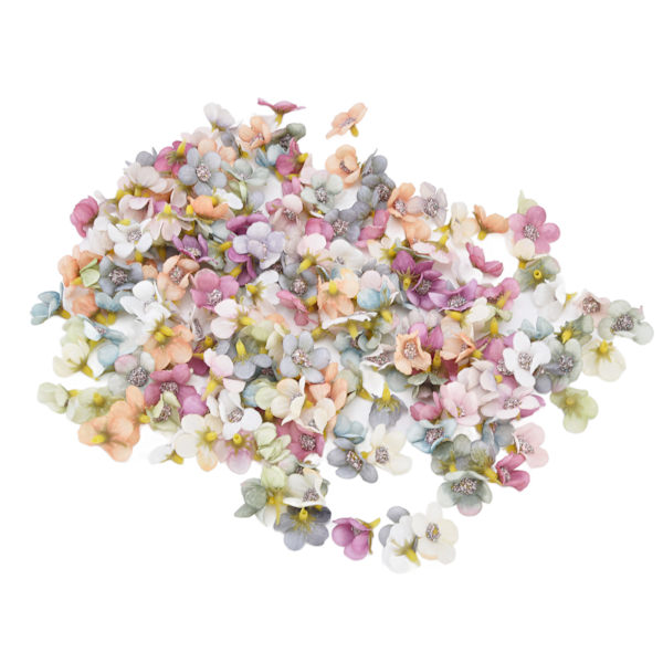 200 stk Bryllupsblomsterhoved Lille Blomsterhoved 2,5 cm/1,0 tomme DIY Simuleret Blomsterhoved til Fødselsdag Bryllup Dåb