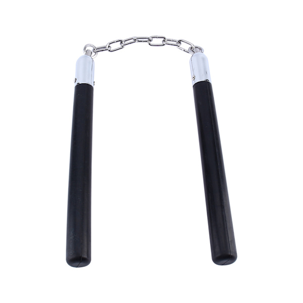 Gummi-sikkerheds-nunchucks til kampsporttræning med stålkæde