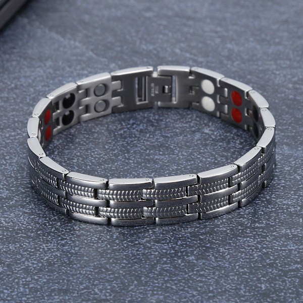 Mænd Magnetisk Armbånd Træthedslindring Reducer Smerte Sundhedspleje Magnetisk Armbånd Stål Farve