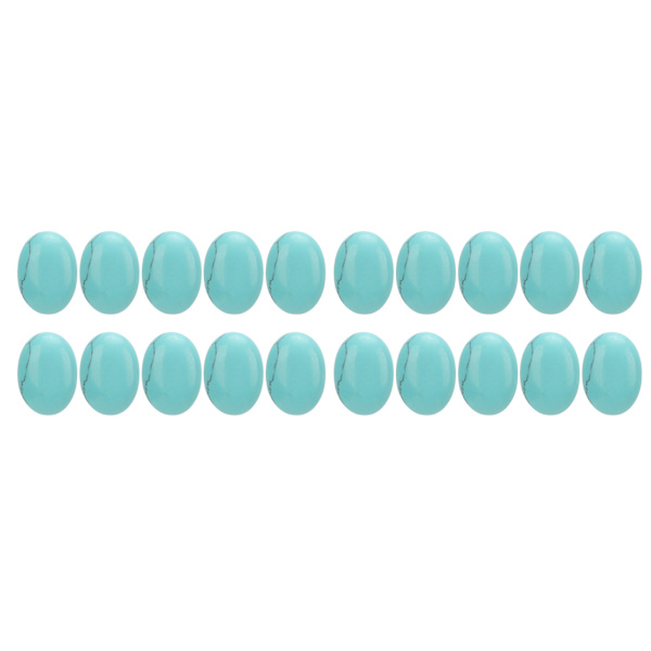 20 stk Naturlige ovale flade ryg cabochons 18x13 mm ægformet turkis til smykker håndværk perlefremstilling