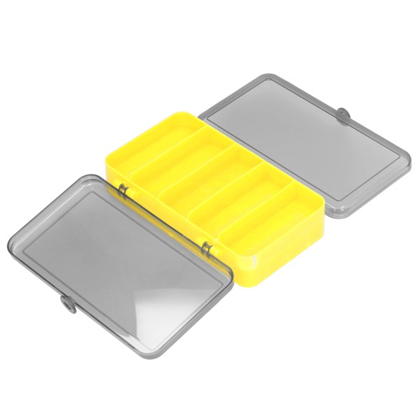 Fishing Lure Box Vändbar Lure Box Dubbelsidig plastbete Förvaringslåda Organizer Gul